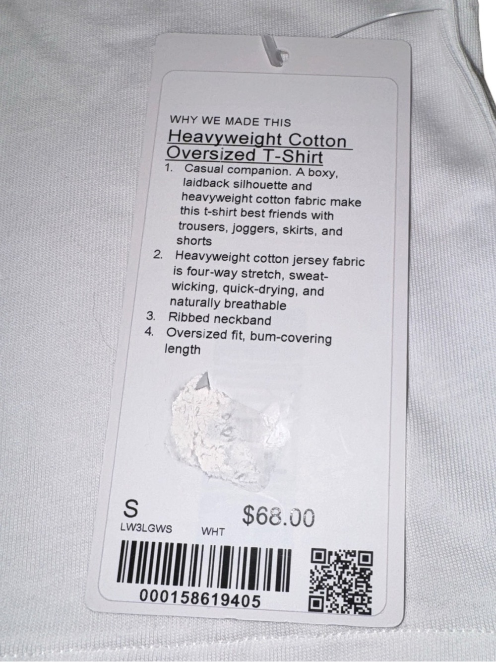 Lululemon Heavyweight Cotton Oversized T Shirt White Size S NWT - Picture 6 of 7